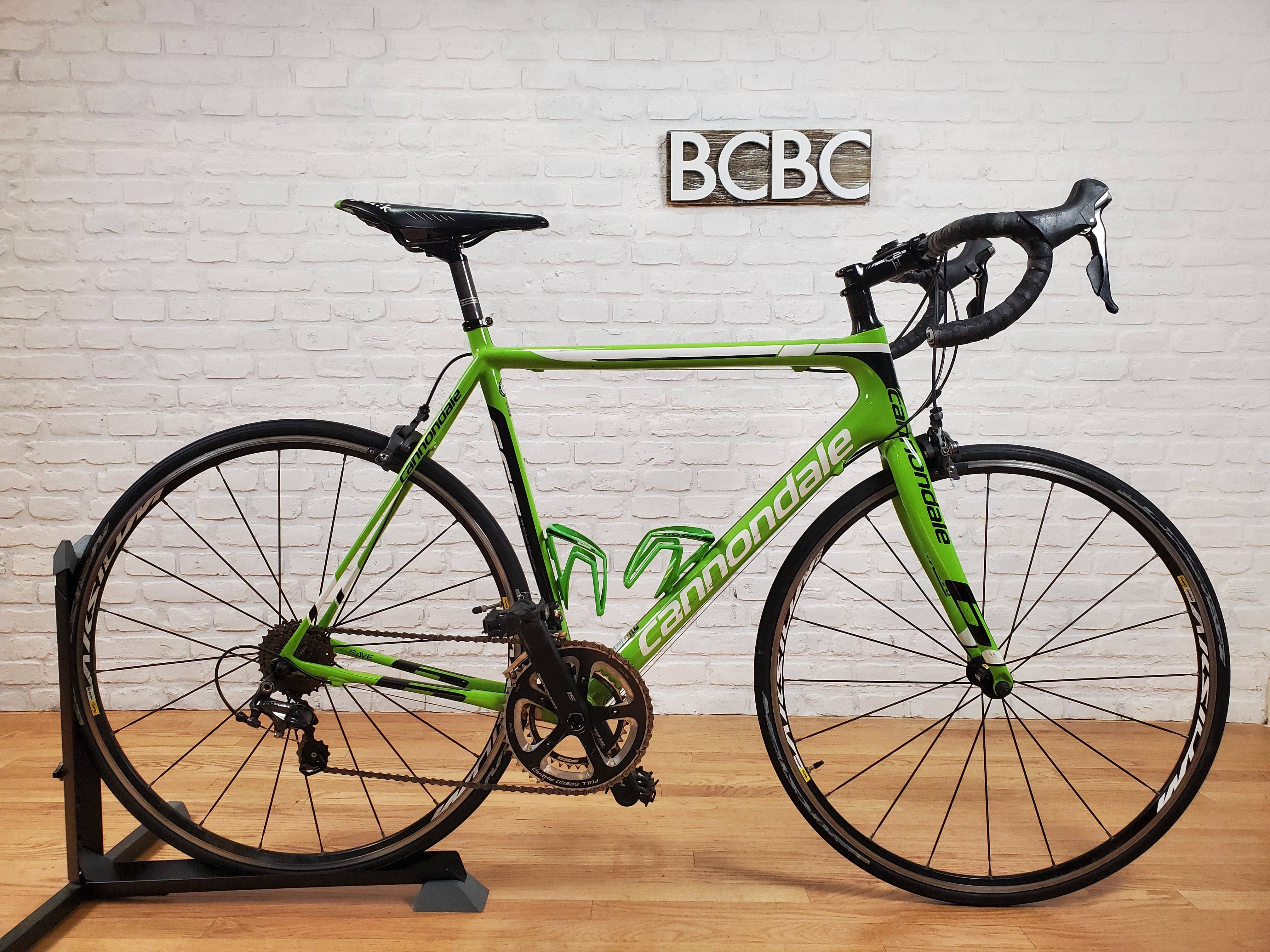 Used Road Bikes For Sale Cannondale SuperSix EVO 105 Size 56cm Green used-road-bikes-for-sale-cannondale-supersix-evo-105-size-56cm-green