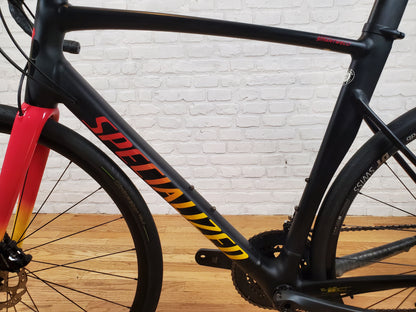 58cm frame size suitable for someone around 6 feet tall Specialized Allez Sprint road bike