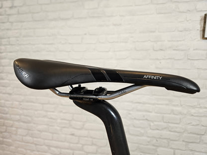 Bontrager Affinity Comp saddle with a carbon fiber seat post on the 2018 Cervelo R5 road bike